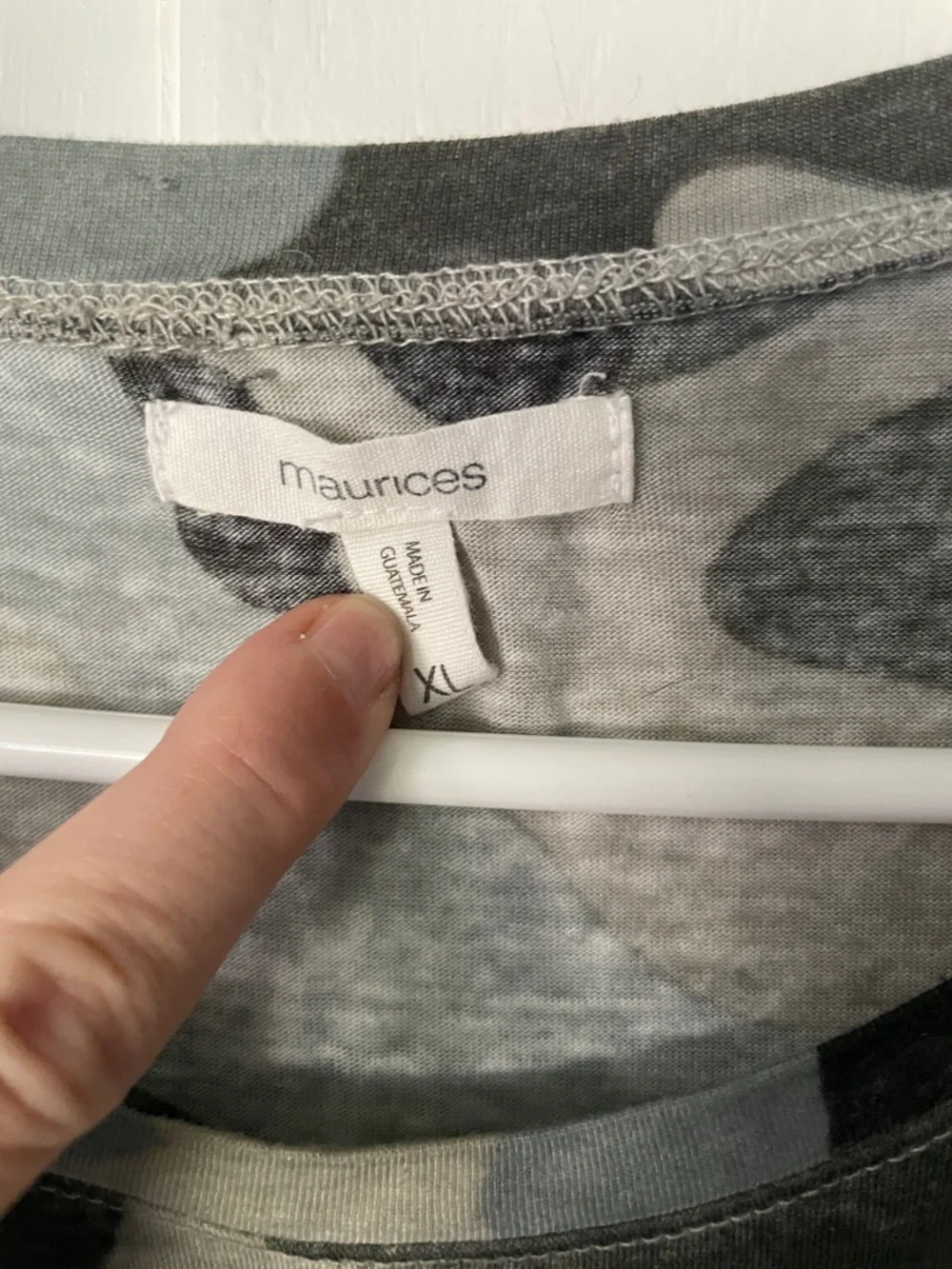 Maurices Gray and Charcoal Printed USA Top - Picture 2 of 5